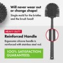Toilet Brush Set Made of 100% Silicone (Gray)