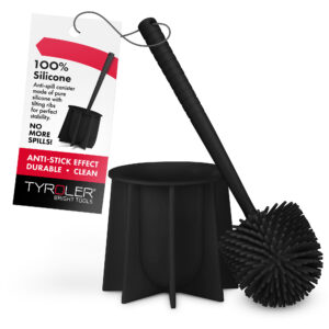 Antibacterial Toilet Brush - 100% Silicone - Black