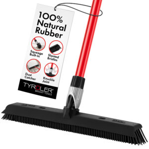 2-in-1 Knuckle Joint Broom - Rubber, Includes dust catcher